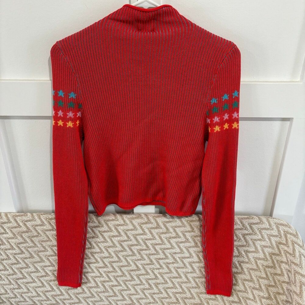 Urban Outfitters BDG Women's Shauna Sky High Jacquard Sweater Red Medium NWT - Picture 7 of 7